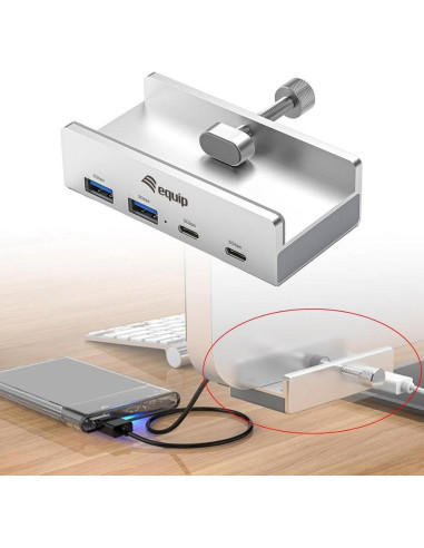 Equip 128967 Huby I Koncentratory Usb 3.2 Gen 1 (3.1 Gen 1) Type-A 5000 Mbit/S Aluminium