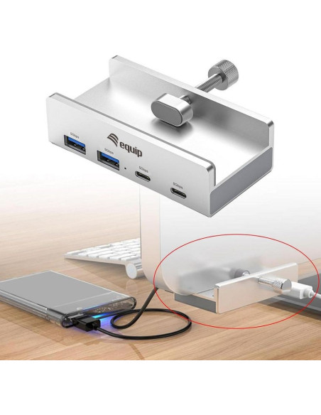 Equip 128967 Huby I Koncentratory Usb 3.2 Gen 1 (3.1 Gen 1) Type-A 5000 Mbit/S Aluminium