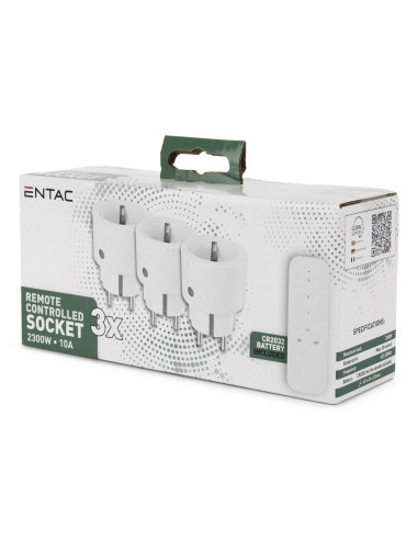 Entac Es-3S-Rc Adapter Wtyczek Zasilających Biały