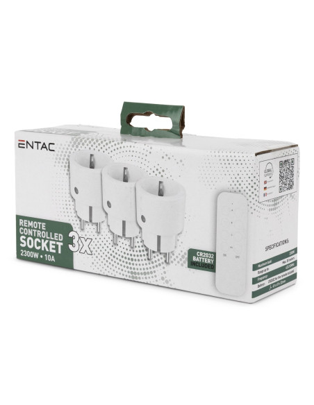 Entac Es-3S-Rc Adapter Wtyczek Zasilających Biały