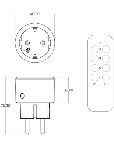 Entac Es-3S-Rc Adapter Wtyczek Zasilających Biały