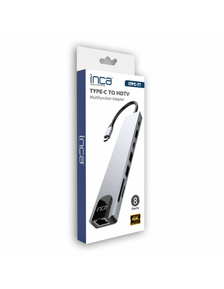 Inca Itpc-7T Huby I Koncentratory Usb Type-C 1000 Mbit/S Aluminium