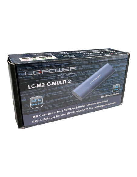 Lc-Power Lc-M2-C-Multi-2 Obudowa Do Dysków Twardych Obudowa Ssd Antracyt M.2