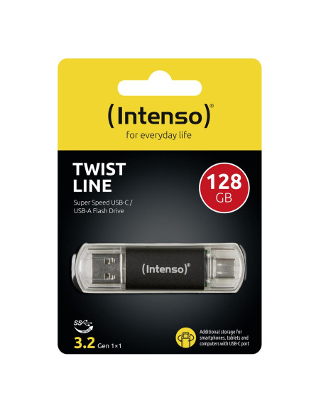 Intenso Twist Line Pamięć Usb 128 Gb Usb Type-A / Usb Type-C 3.2 Gen 1 (3.1 Gen 1) Antracyt