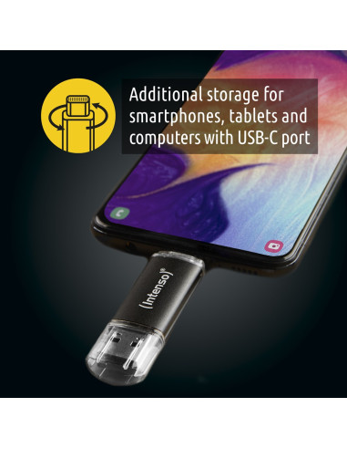 Intenso Twist Line Pamięć Usb 128 Gb Usb Type-A / Usb Type-C 3.2 Gen 1 (3.1 Gen 1) Antracyt