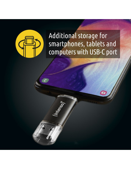 Intenso Twist Line Pamięć Usb 128 Gb Usb Type-A / Usb Type-C 3.2 Gen 1 (3.1 Gen 1) Antracyt