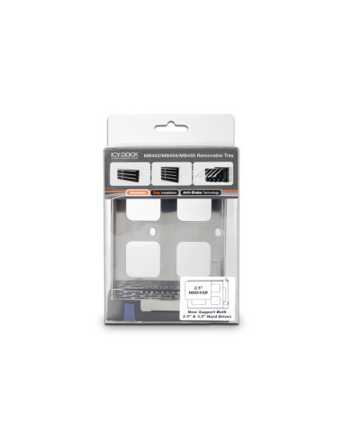 Icy Dock Mb453Tray-2B Panel Drive Bay Taca Napędu Pamięci Masowej Czarny, Metaliczny
