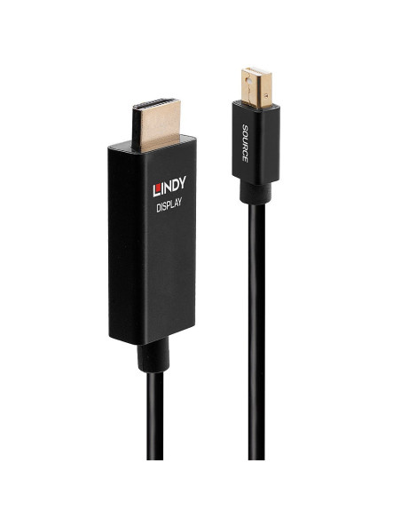 Lindy 40921 Adapter Kablowy 1 M Mini Displayport Hdmi Czarny