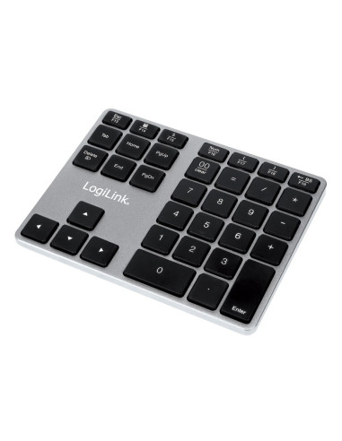 Logilink Id0187 Klawiatura Numeryczna Uniwersalne Bluetooth Aluminium, Czarny