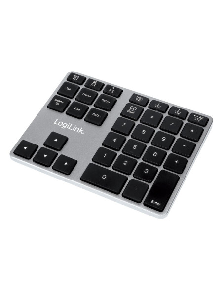 Logilink Id0187 Klawiatura Numeryczna Uniwersalne Bluetooth Aluminium, Czarny