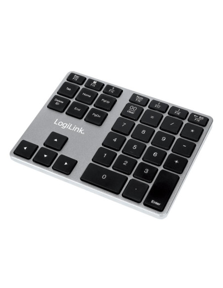 Logilink Id0187 Klawiatura Numeryczna Uniwersalne Bluetooth Aluminium, Czarny