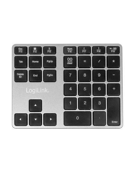 Logilink Id0187 Klawiatura Numeryczna Uniwersalne Bluetooth Aluminium, Czarny