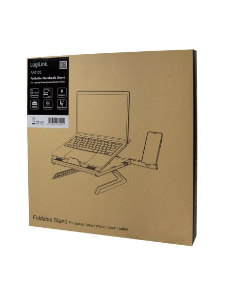 Logilink Aa0133 Stojak Na Laptop Podstawka Na Notebooka Czarny 40,6 Cm (16")