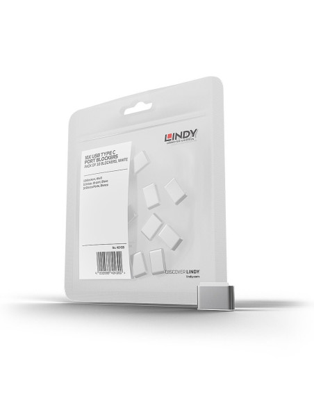 Lindy 40439 Bloker Portów Usb Type-C Biały 10 Szt.