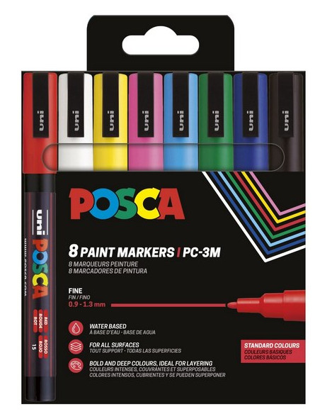Posca Marker Uni Pc-3M 8Er Set Basic