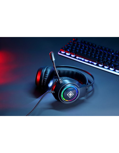Deltaco Gaming Gam-168 Słuchawki/Zestaw Słuchawkowy Przewodowa Opaska Na Głowę Usb Typu-A Czarny
