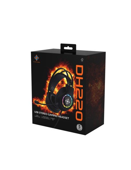 Deltaco Gaming Gam-168 Słuchawki/Zestaw Słuchawkowy Przewodowa Opaska Na Głowę Usb Typu-A Czarny