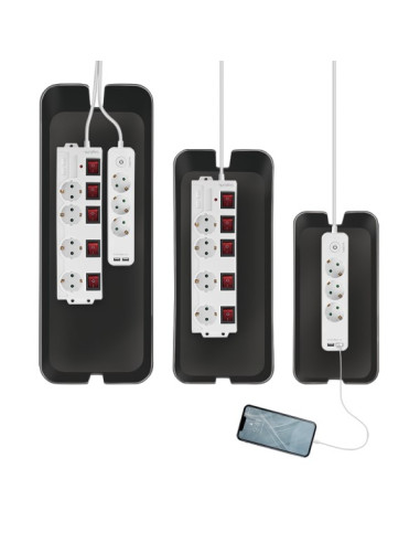 Logilink Kab0077 Organizator Na Kable Uniwersalne Skrzynka Kablowa Czarny 3 Szt.