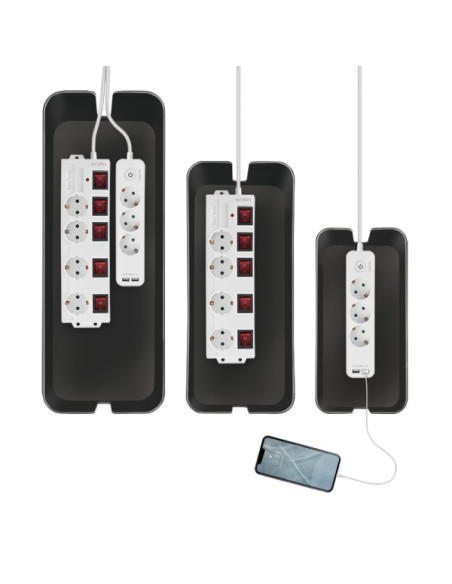 Logilink Kab0077 Organizator Na Kable Uniwersalne Skrzynka Kablowa Czarny 3 Szt.