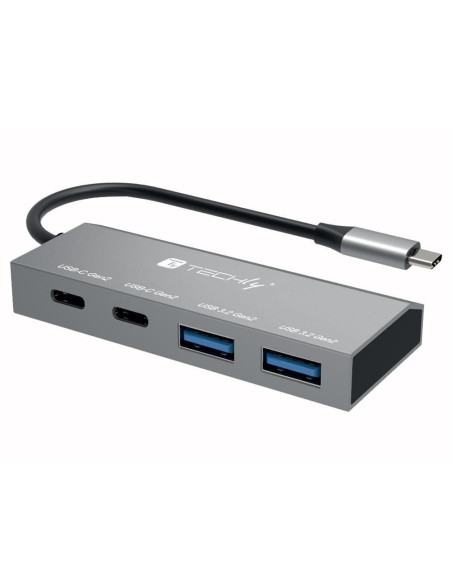 Techly Iusb32C-Hub4Ac2 Stacja Dokująca Przewodowa Usb 3.2 Gen 1 (3.1 Gen 1) Type-C Srebrny