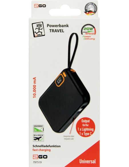2Go 797519 Bank Mocy 10000 Mah Czarny