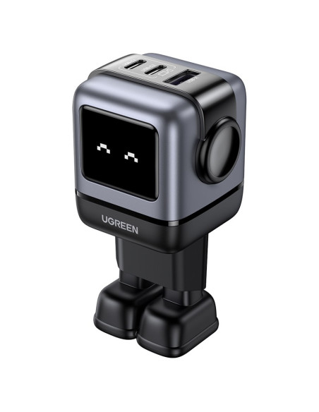 Ugreen Nexode Rg 65W 3-Port Gan Komputer Przenośny, Telefon Komórkowy, Laptop, Power Bank, Telefon Szary Prąd Przemienny Szybkie