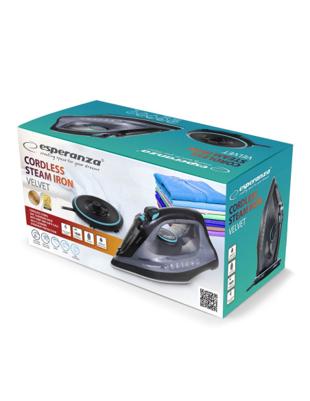 Esperanza Ehi010  Żelazko Parowe Płyta Ceramiczna Szary, Czarny 2600 W