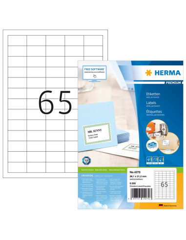 Herma 4270 Etykiet Do Nadruku Biały Samoprzylepne Etykiety Do Drukowania