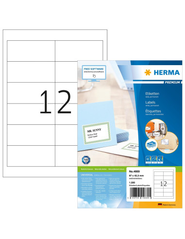 Herma 4669 Etykiet Do Nadruku Biały Samoprzylepne Etykiety Do Drukowania