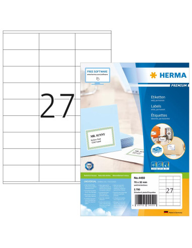 Herma 4450 Etykiet Do Nadruku Biały Samoprzylepne Etykiety Do Drukowania
