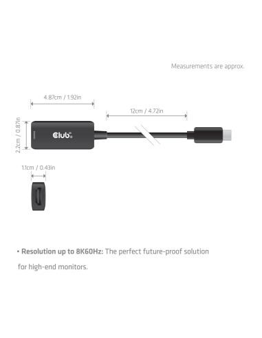 Club3D Cac-2505 Adapter Kablowy 0,12 M Usb Type-C Hdmi + Usb Czarny