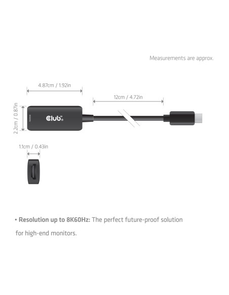 Club3D Cac-2505 Adapter Kablowy 0,12 M Usb Type-C Hdmi + Usb Czarny