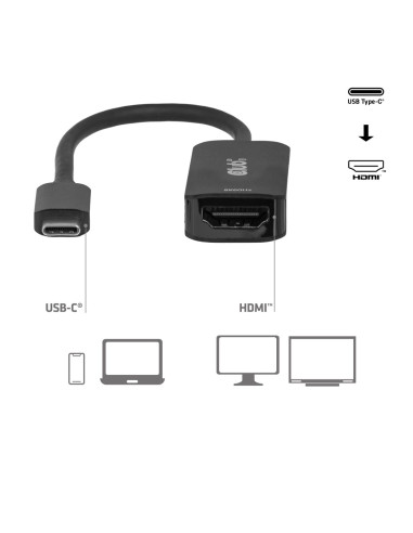 Club3D Cac-2505 Adapter Kablowy 0,12 M Usb Type-C Hdmi + Usb Czarny