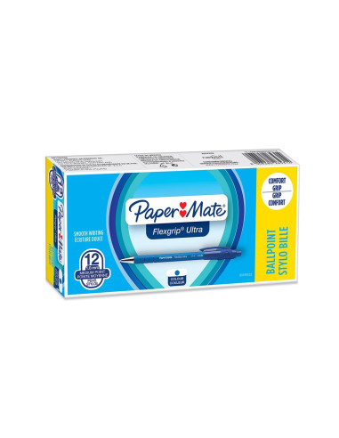 Papermate Flexgrip Ultra Rt Niebieski Przyciskany Długopis Średni 12 Szt.