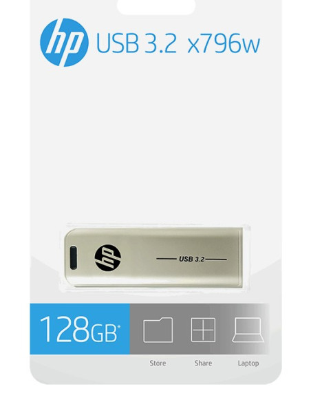 Hp X796W Pamięć Usb 128 Gb Usb Typu-A 3.2 Gen 2 (3.1 Gen 2) Srebrny