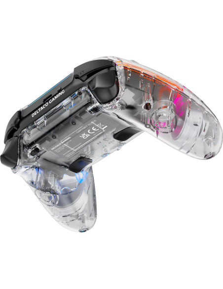 Deltaco Gaming Gam-169-T Kontroler Gier Przezroczysty Bluetooth/Usb Gamepad Android, Nintendo Switch, Pc, Playstation 4, Ios