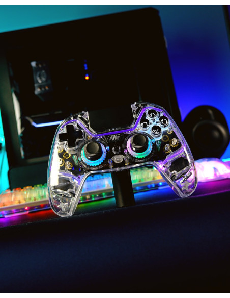Deltaco Gaming Gam-169-T Kontroler Gier Przezroczysty Bluetooth/Usb Gamepad Android, Nintendo Switch, Pc, Playstation 4, Ios