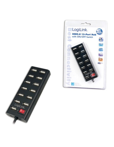 Logilink Ua0126 Huby I Koncentratory Usb 2.0 480 Mbit/S Czarny