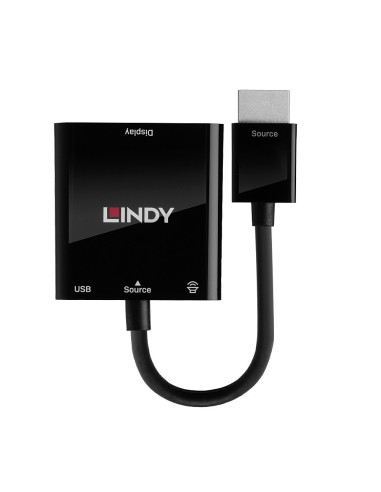 Lindy 38285 Adapter Kablowy 0,1 M Hdmi Typu A (Standard) Vga (D-Sub) Czarny