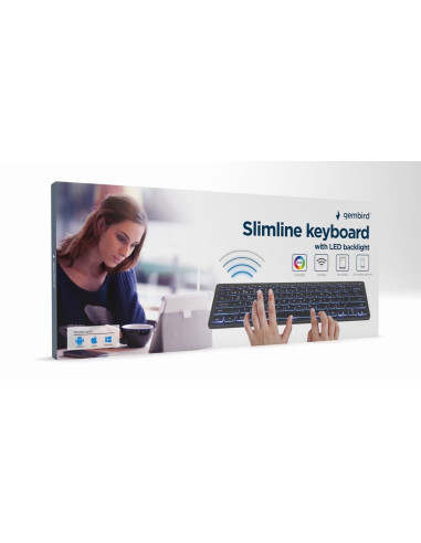 Gembird Kb-Btrgb-01-De Klawiatura Uniwersalne Bluetooth Qwertz Niemiecki Czarny