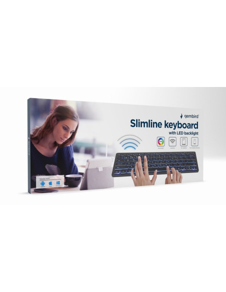 Gembird Kb-Btrgb-01-De Klawiatura Uniwersalne Bluetooth Qwertz Niemiecki Czarny