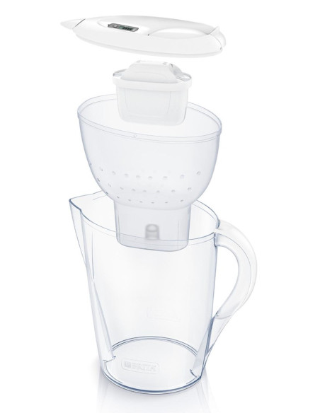 Brita Marella + 3 Maxtra Pro Pure Performance Dzbanek Z Filtrem Do Wody 2,4 L Przezroczysty, Szary