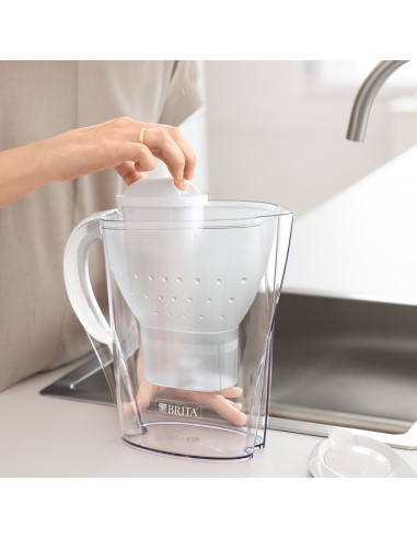 Brita Marella + 3 Maxtra Pro Pure Performance Dzbanek Z Filtrem Do Wody 2,4 L Przezroczysty, Szary