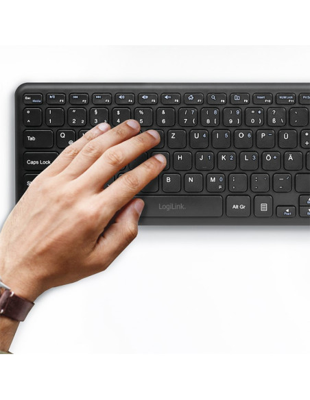 Logilink Id0188 Klawiatura Dom Rf Wireless Qwertz Czarny