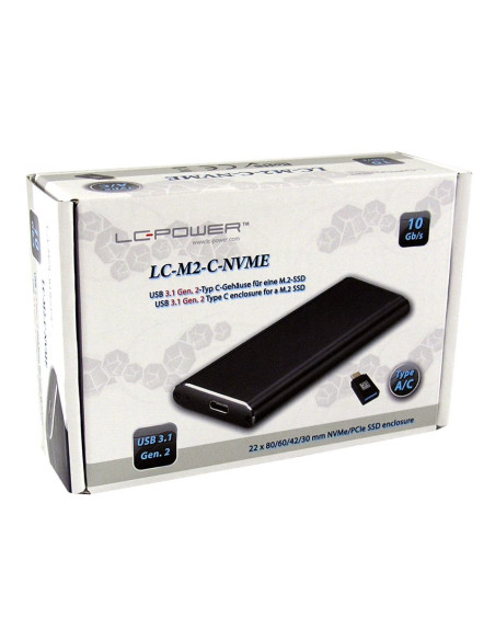 Lc-Power Lc-M2-C-Nvme Obudowa Do Dysków Twardych Obudowa Ssd Czarny M.2