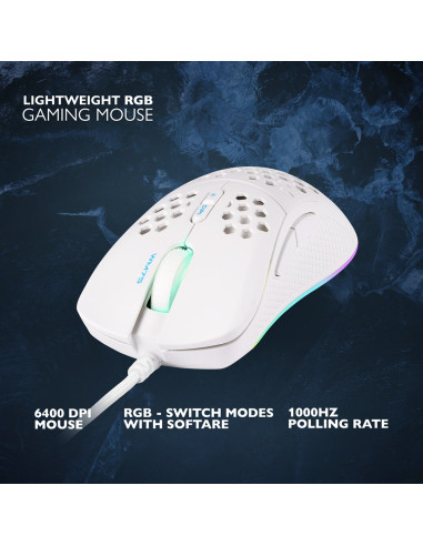 Deltaco Gaming Gam-108-W Myszka Dla Praworęcznych Usb Typu-A Optyczny 6400 Dpi