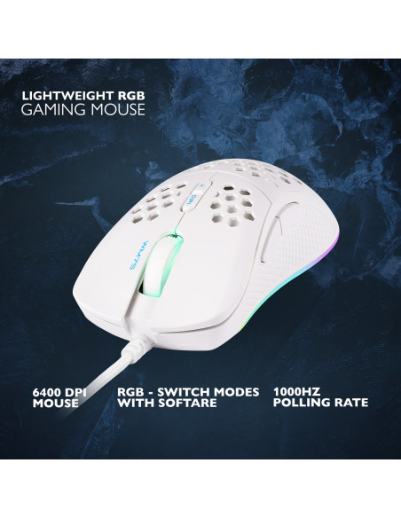 Deltaco Gaming Gam-108-W Myszka Dla Praworęcznych Usb Typu-A Optyczny 6400 Dpi