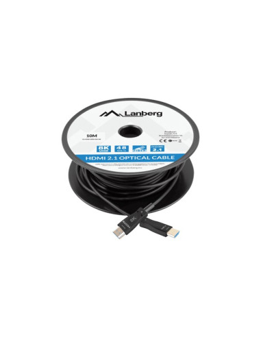 Lanberg Kabel Hdmi Lanberg Kabel Hdmi M/M V2.1 10M Optyczny Aoc Czarny Ca-Hdmi-30Fb-0100-Bk
