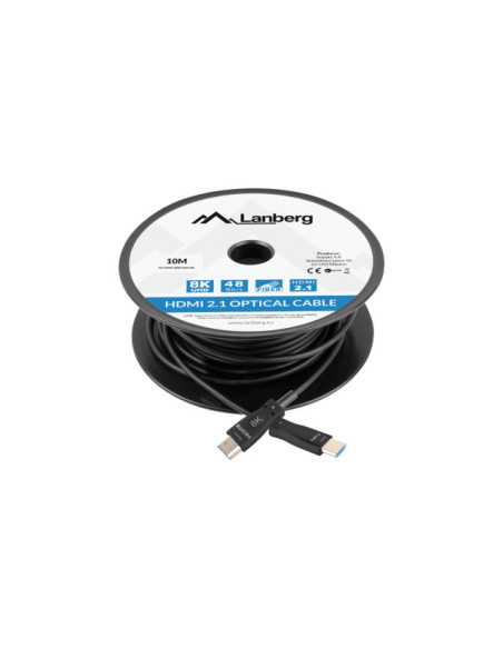 Lanberg Kabel Hdmi Lanberg Kabel Hdmi M/M V2.1 10M Optyczny Aoc Czarny Ca-Hdmi-30Fb-0100-Bk