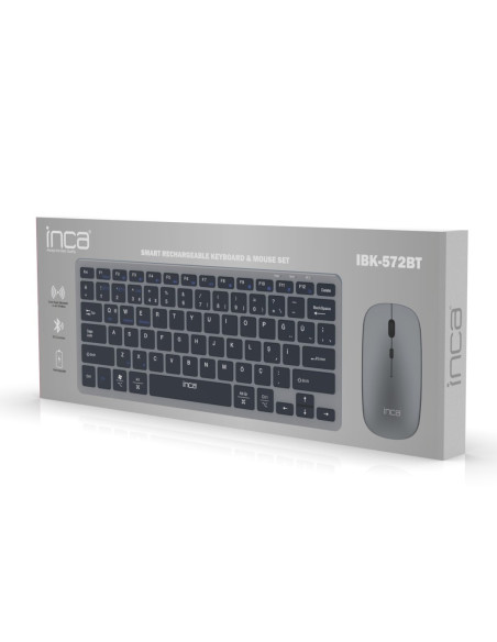 Inca Ibk-572Bt Klawiatura Dołączona Myszka Rf Wireless + Bluetooth Czarny